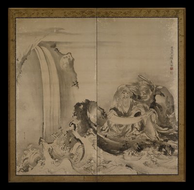 Two Figures, 1770s by Soga Shohaku